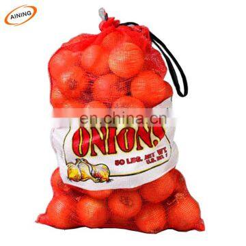 50*80cm orange color PP tubular onion mesh bag