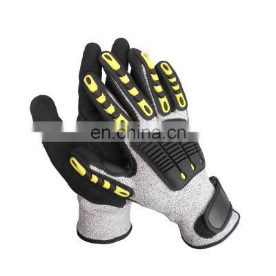 Good Grip Sandy Nitrile Coated Cut Resistant TPR Anti Impact Mechanic Gloves