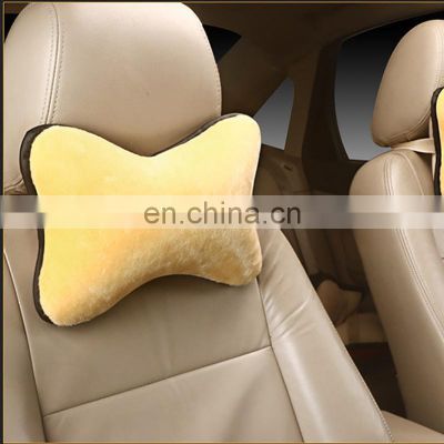 Customized Car Neck Pillows Artificial Fur Single Headrest Car Pillow For Head Keep Warm Fit For Most Cars Filled Fiber