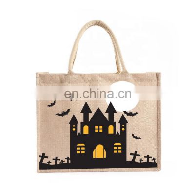 ECO-friendly Custom-Made  Jute Carrier Shopping Bag organic cotton tote jute bags