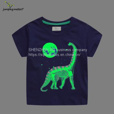 Summer Boy Clothes Luminous Dinosaur T-shirt Cotton Cool 2-14 years Boys T-shirts Cartoon