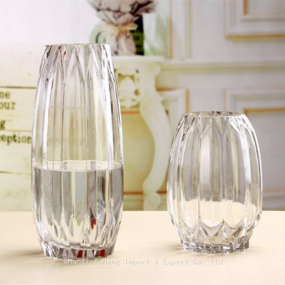 Wholesale Cristal Nordic Wedding Garden Home Decorative Creative Round Modern Clear Crystal Glass Pot Flower Vase