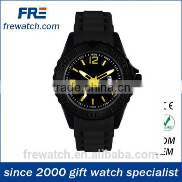 young style rubber sports watch with stainless steel case back watch