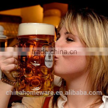 1L promotional beer glass mug