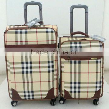 Four wheels PU trolley luggage