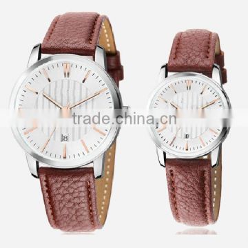 Fashion geniune leather lovers watches pair couple watches