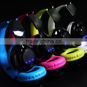 Bluetooth headphone with led light for wireless bluetooth stereo headphone
