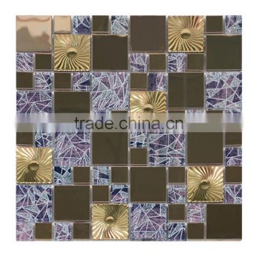 Mixed color Stainless Steel Mosaic and Glass Mosaic make in China