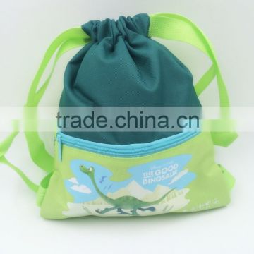 Durable 210D Polyester Mesh Kids Drawstring Backpack Bag