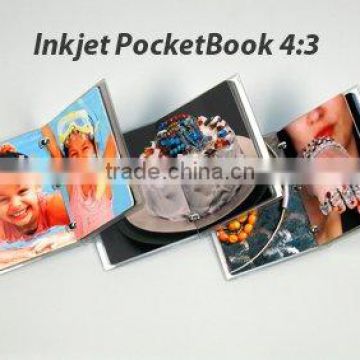 cast coated glossy photo paper with 3 binding rings,white cover,used by free software perfect DIY 4:3 hand book