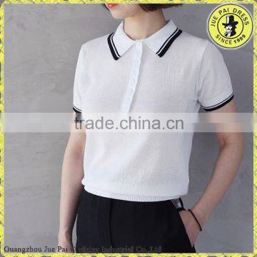 Cultivating wild cotton POLO shirt girls lapel short-sleeved t-shirt