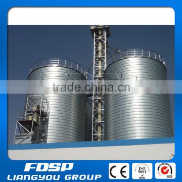 Flat bottom bulk grain storage steel silo