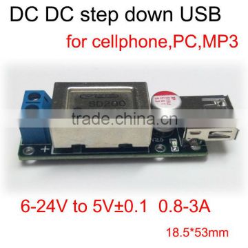 DIY power supply dc dc regulator module 6V -24V to 5V 2.5A 3A USB charger board