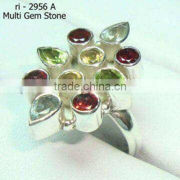 925 Sterling Silver Faceted Stone Jewelry