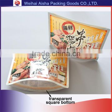 Grocery Heat Seal Stand Up Transparent Round Bottom Plastic Bag