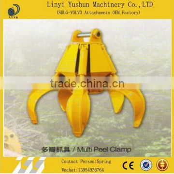 wood grapple fork made in china, hydraulic 360 degree rotating grapple for all kinds of excavator