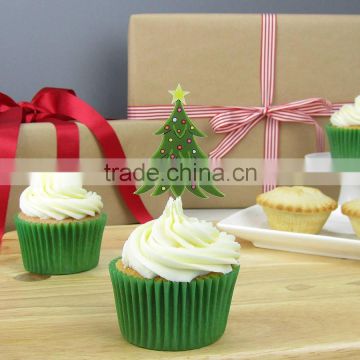 12 Christmas Tree Cupcake Decorations Toppers Decorations Pick