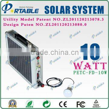 10W Solar electricity kit with music and radio breafcase design