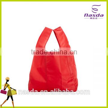 red color insulated shopping bag,high quality T-shirt handle bag foldable,high quality shopping bag with logo