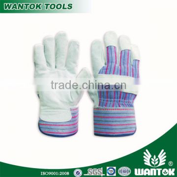 GL031 10.5" half lined,full palm cow split leather work glove