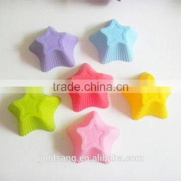 multicolour cute mini star shape silicone cake molds