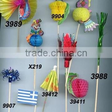 ,picks, toothpick with flower,party picks,party sticks