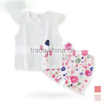 child clothes baby printed tshirt set with strawberries