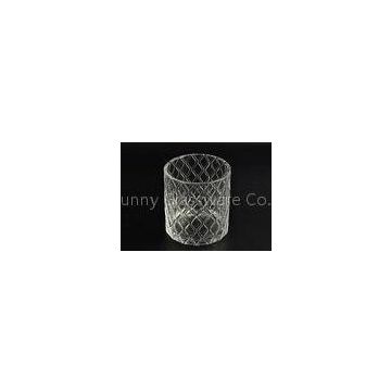 Pillar Cut Glass Candle Holders Decorative Glassware Customizable