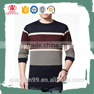 Cheap custom long sleeve men striped 60% cotton 40% polyester t-shirts printing