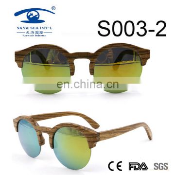 round shape unisex zabrawood sunglasses