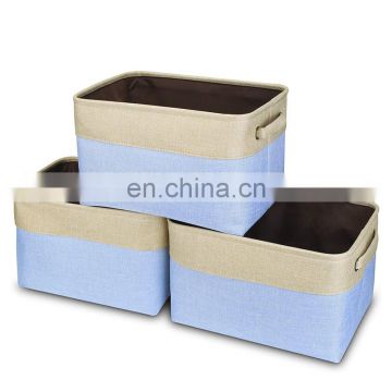 Folding laundry basket square storage blue box linen basket