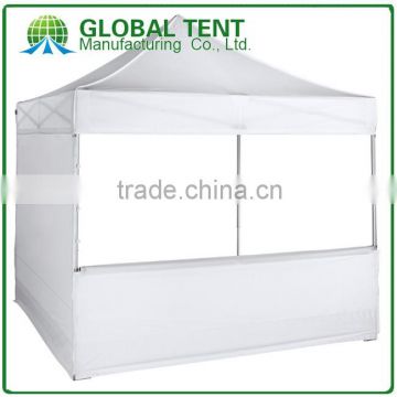 Steel Pop Up Marquee Tent Frame 3x3m ( 10ft X 10ft),with white canopy & Valance(Unprinted), 1 full wall & 2 side half walls
