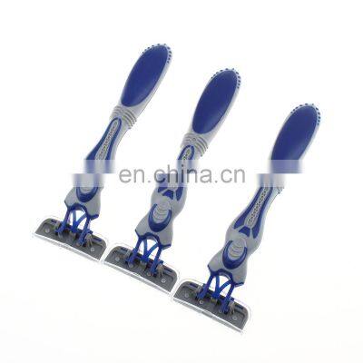 Three-blade facial razor wholesale, manual disposable shaving rubber razor