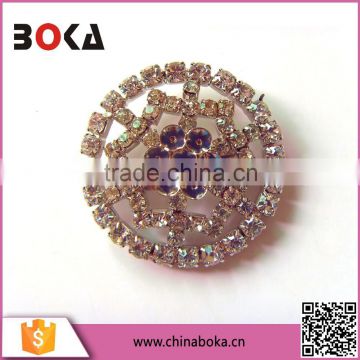 BOKA Fashion floral handmade sequin round rhinestones wedding brooch