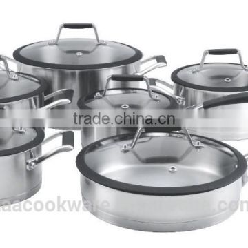 2015 new strainless steel cookware with silicone handle