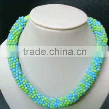 Seed bead fashion jewelry necklace