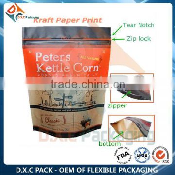 China Supplier Doypack Brown / White Paper Food Powder Packaging Bag