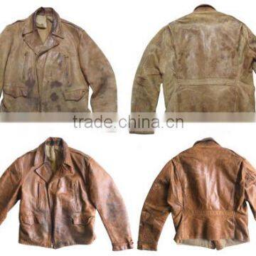Crust leather jacket leather jacket for mens sheep leather jacket