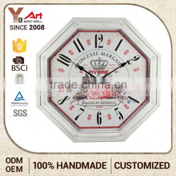 Affordable Price Custom Logo Iron Multilateral Wall Clocks