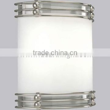UL CUL Listed Cylinder Bathroom Wall Sconce With White Glass Shade For Hotel W80728