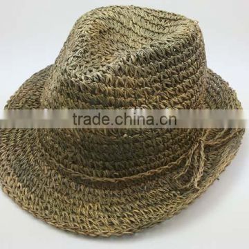 New hotsell crochet fringe brim floppy straw hat