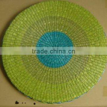 Vietnam handmade green straw cushion