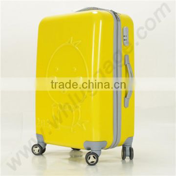 ABS+PC material bright yellow trip luggage, PC luggage