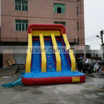 Hot blue commercial inflatable double slide
