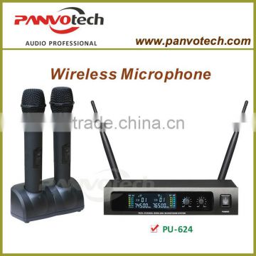 Professional uhf rechargeable wireless microphone PU-624