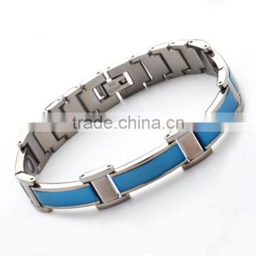 Stainless Steel Blue 4 Element Magnetic Bracelet