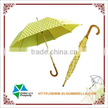 23" manual open straight wooden umbrellas with full printing