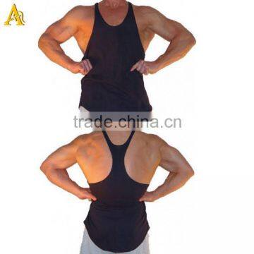 2015 new design cotton and spandex gym singlets for men
