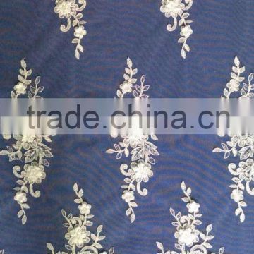 3D embroidery designs lace fabric for wededing dress