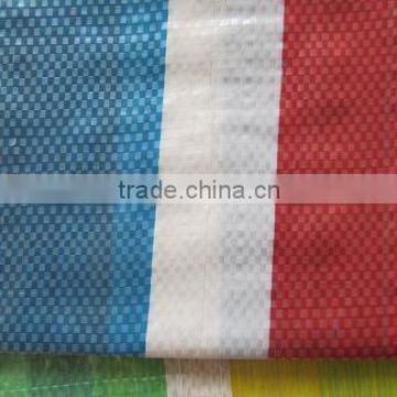 PP Woven fabric material (pp laminated fabric) with colored Stripes